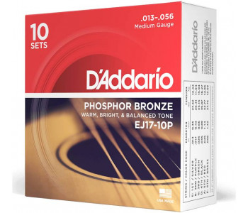 D'ADDARIO EJ17-10P - Струны для акустической гитары