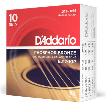 D'ADDARIO EJ17-10P - Струны для акустической гитары