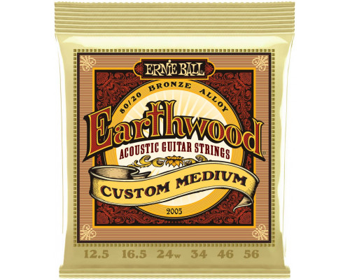 ERNIE BALL 2005 Earthwood 80/20 Bronze Custom Medium 12.5-56 - Струны для акустической гитары