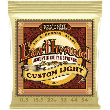 ERNIE BALL 2007 Earthwood 80/20 Bronze Custom Light 11.5-54 - Струны для акустической гитары
