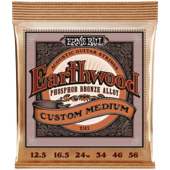 ERNIE BALL 2143 Earthwood Phosphor Bronze Custom Medium 12.5-56 - Струны для акустической гитары