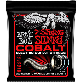 ERNIE BALL 2730 Cobalt Slinky Skinny Top Heavy Bottom 10-62 - Струны для электрогитары 7-струнной