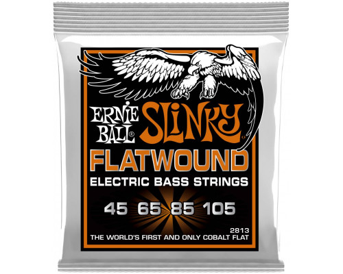 ERNIE BALL 2813 Flatwound Slinky Hybrid 45-105 - Струны для бас-гитары