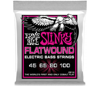 ERNIE BALL 2814 Flatwound Slinky Super 45-100 - Струны для бас-гитары
