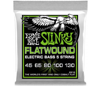 ERNIE BALL 2816 Flatwound Slinky Regular 45-130 - Струны для бас-гитары 5 струнной