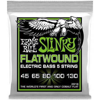 ERNIE BALL 2816 Flatwound Slinky Regular 45-130 - Струны для бас-гитары 5 струнной