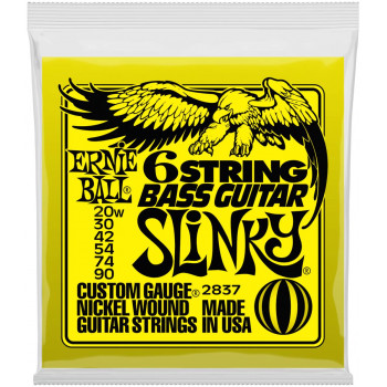 ERNIE BALL 2837 Nickel Wound 5/8 Scale Slinky 20-90 - Струны для бас-гитары 6 струнной