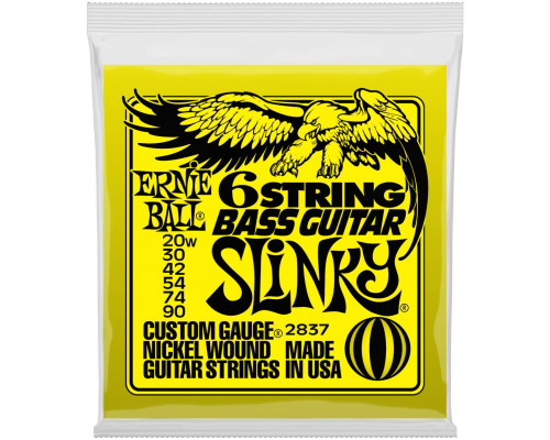 ERNIE BALL 2837 Nickel Wound 5/8 Scale Slinky 20-90 - Струны для бас-гитары 6 струнной