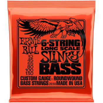 ERNIE BALL 2838 Nickel Wound Long Scale Slinky 32-130 - Струны для бас-гитары 6 струнной