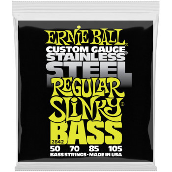 ERNIE BALL 2842 Stainless Steel Slinky Regular 50-105 - Струны для бас-гитары