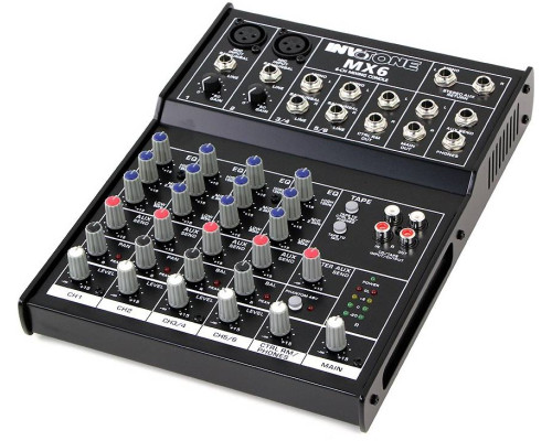 INVOTONE MX6 - микшерный пульт,2 микрофонных входа, XLR и балансный Jack,2...
