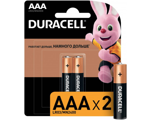 DURACELL LR03 BASIC CN уп 2 шт - Батарейка тип AAA