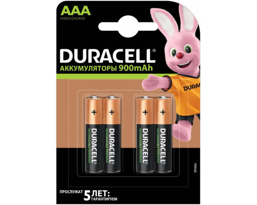 DURACELL HR03 уп 4 шт - Аккумулятор тип AAA