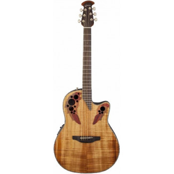 OVATION CE44P-FKOA Celebrity Elite Plus Mid Cutaway Natural Figured Koa...