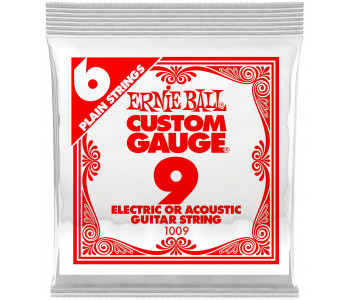 ERNIE BALL 1009 Plain Steel .009 - Струна одиночная для акустической и электрогитары