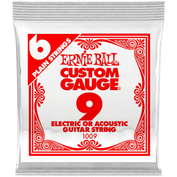 ERNIE BALL 1009 Plain Steel .009 - Струна одиночная для акустической и электрогитары