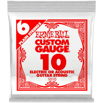 ERNIE BALL 1010 Plain Steel .010 - Струна одиночная для акустической и электрогитары