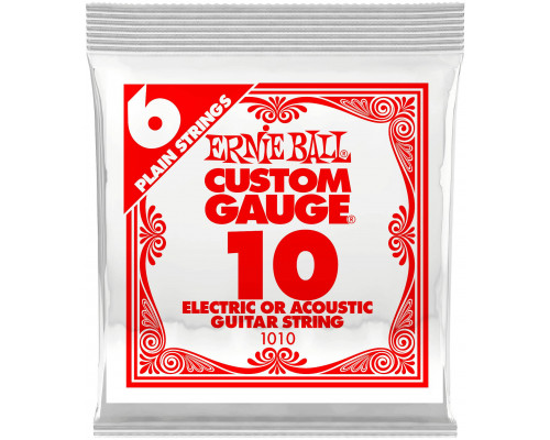 ERNIE BALL 1010 Plain Steel .010 - Струна одиночная для акустической и электрогитары