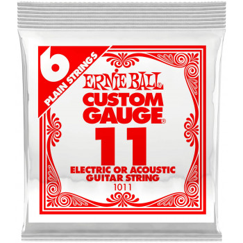 ERNIE BALL 1011 Plain Steel .011 - Струна одиночная для акустической и электрогитары