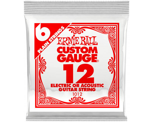 ERNIE BALL 1012 Plain Steel .012 - Струна одиночная для акустической и электрогитары