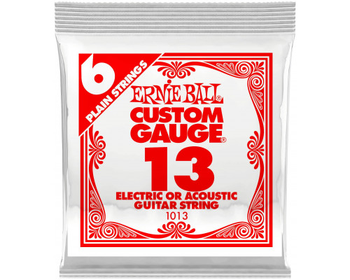 ERNIE BALL 1013 Plain Steel .013 - Струна одиночная для акустической и электрогитары