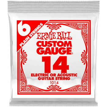 ERNIE BALL 1014 Plain Steel .014 - Струна одиночная для акустической и электрогитары