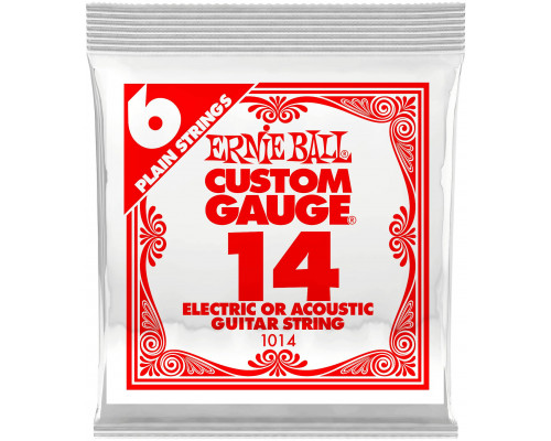 ERNIE BALL 1014 Plain Steel .014 - Струна одиночная для акустической и электрогитары