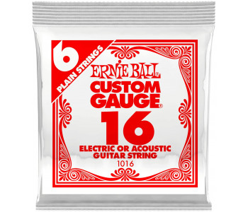 ERNIE BALL 1016 Plain Steel .016 - Струна одиночная для акустической и электрогитары