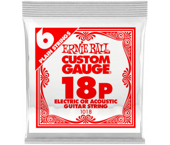 ERNIE BALL 1018 Plain Steel .018 - Струна одиночная для акустической и электрогитары