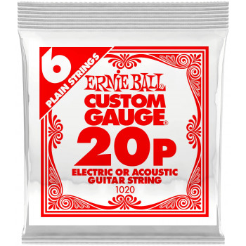 ERNIE BALL 1020 Plain Steel .020 - Струна одиночная для акустической и электрогитары