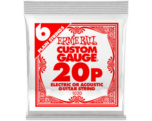 ERNIE BALL 1020 Plain Steel .020 - Струна одиночная для акустической и электрогитары