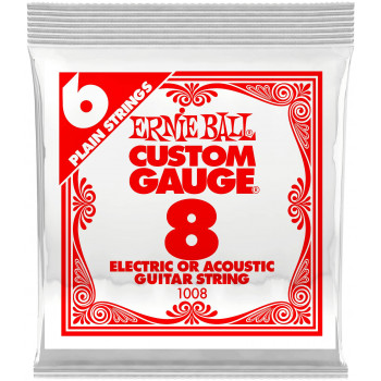 ERNIE BALL 1008 Plain Steel .008 - Струна одиночная для акустической и электрогитары