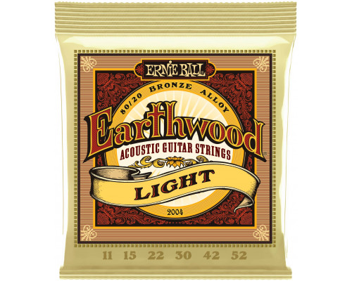 ERNIE BALL 2004 Earthwood 80/20 Bronze Light 11-52 - Струны для акустической гитары