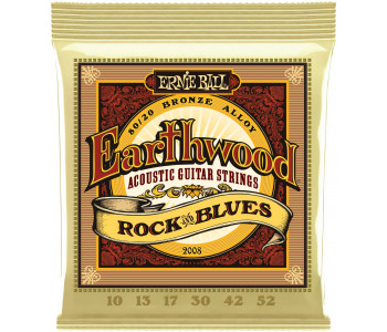 ERNIE BALL 2008 Earthwood 80/20 Bronze Rock&Blues 10-52 - Струны для акустической гитары Эрни Болл