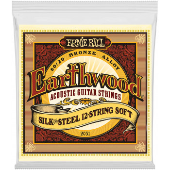 ERNIE BALL 2051 Earthwood Silk & Steel Soft 9-46 - Струны для акустической 12-струнной гитары