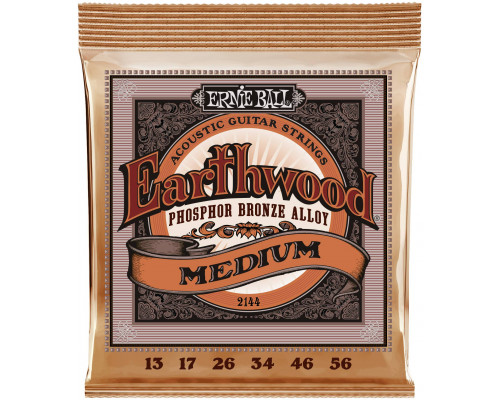 ERNIE BALL 2144 Earthwood Phosphor Bronze Medium 13-56 - Струны для акустической гитары
