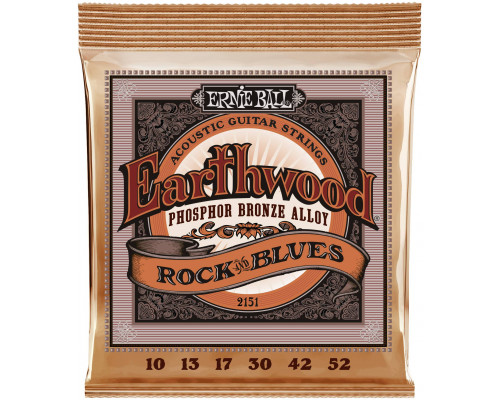 ERNIE BALL 2151 Earthwood Phosphor Bronze Rock and Blues 10-52 - Струны для акустической гитары