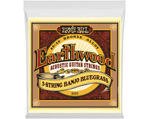 ERNIE BALL 2063 Earthwood 80/20 Bronze Bluegrass 9-20 - Струны для банджо