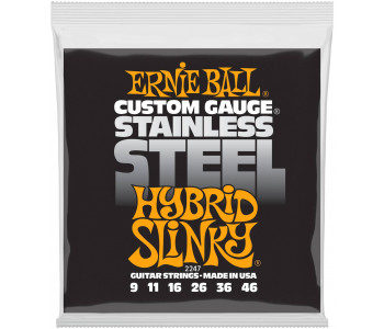 ERNIE BALL 2247 Stainless Steel Slinky Hybrid 9-46 - Струны для электрогитары