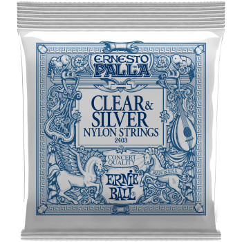 ERNIE BALL 2403 Ernesto Palla Clear&Silver Nylon Medium 28-42 - Струны для классической гитары