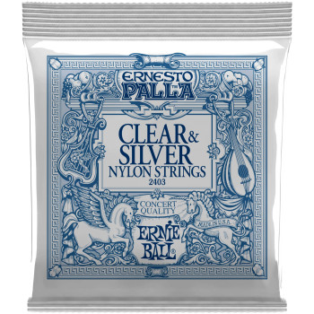 ERNIE BALL 2403 Ernesto Palla Clear&Silver Nylon Medium 28-42 - Струны для классической гитары