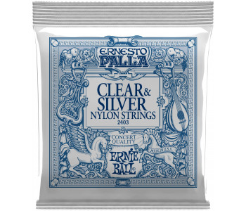 ERNIE BALL 2403 Ernesto Palla Clear&Silver Nylon Medium 28-42 - Струны для классической гитары Эрни Болл