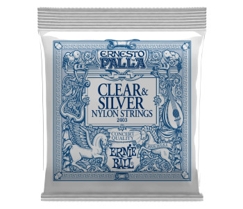 ERNIE BALL 2403 Ernesto Palla Clear&Silver Nylon Medium 28-42 - Струны для классической гитары
