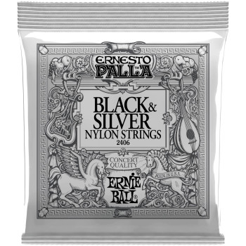 ERNIE BALL 2406 Ernesto Palla Black&Silver Nylon Medium 28-42 - Струны для классической гитары