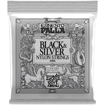 ERNIE BALL 2406 Ernesto Palla Black&Silver Nylon Medium 28-42 - Струны для классической гитары