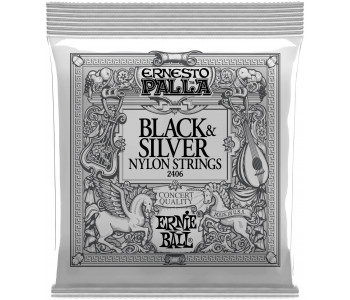 ERNIE BALL 2406 Ernesto Palla Black&Silver Nylon Medium 28-42 - Струны для классической гитары Эрни Болл