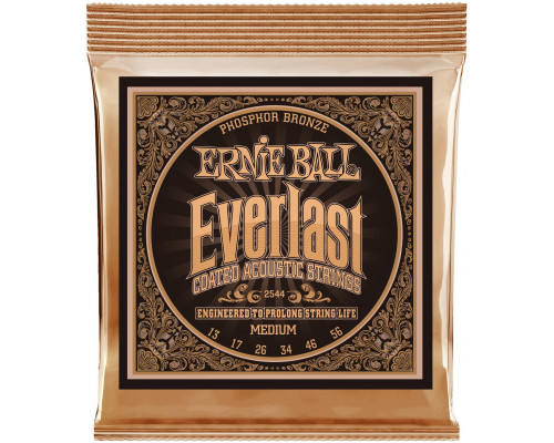 ERNIE BALL 2544 Everlast Coated Phosphor Bronze Medium 13-56 - Струны для акустической гитары