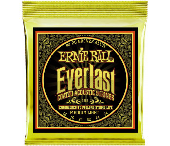 ERNIE BALL 2556 Everlast Coated 80/20 Bronze Medium Light 12-54 - Струны для акустической гитары