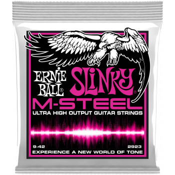 ERNIE BALL 2923 M-Steel Slinky Super 9-42 - Струны для электрогитары