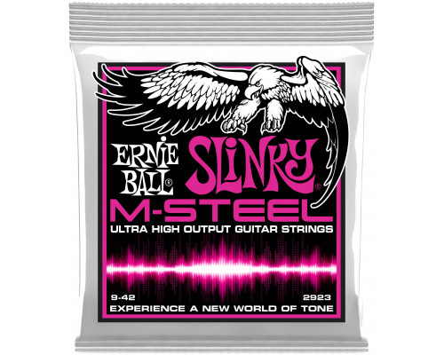 ERNIE BALL 2923 M-Steel Slinky Super 9-42 - Струны для электрогитары